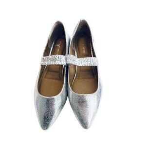 NEW Kelly & Katie Women's Silver Metallic Maryjane Flats - 7.5- Glam-sparkly